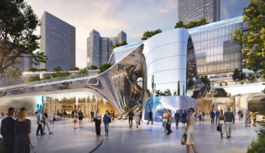 UNS unveils lattice shell theater within hong kong’s central yards