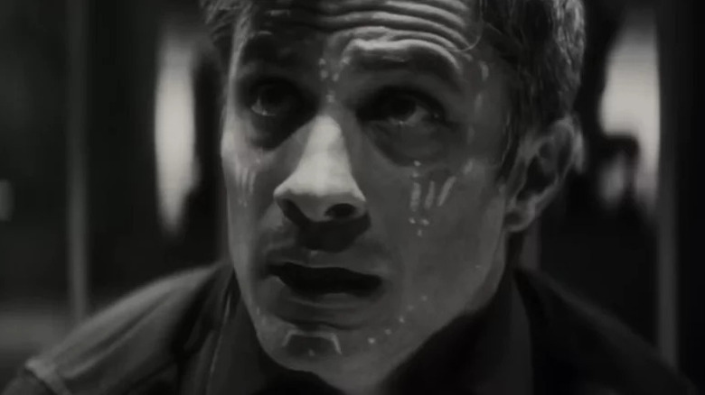 Gael García Bernal's Jack Russell with white markings on his face on Werewolf by Night