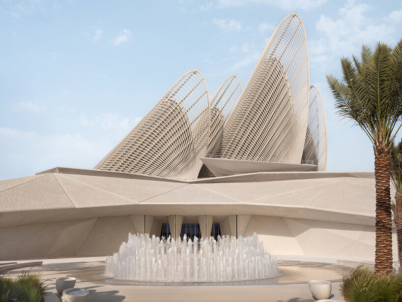 zayed national museum by foster + partners spreads its steel wings over abu dhabi