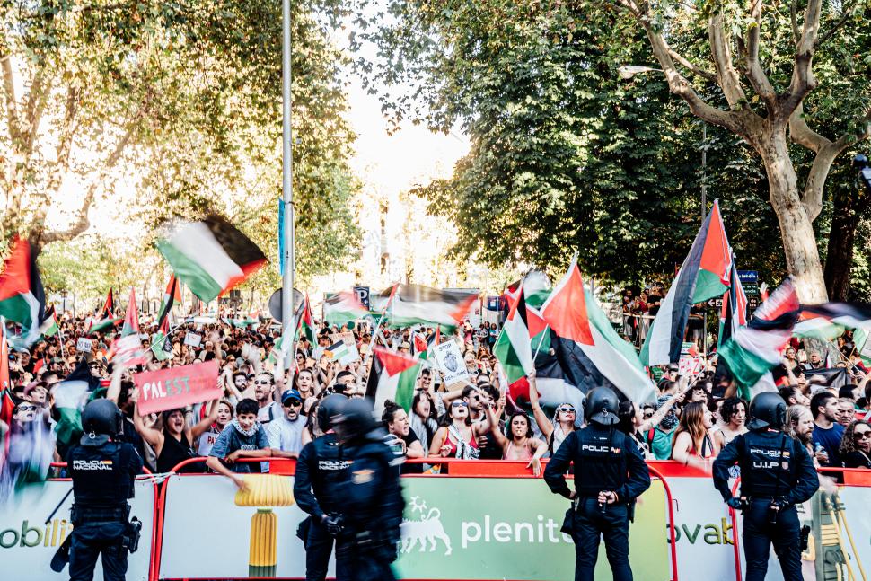 Pro-Palestine protests in Madrid, 2025 Vuelta 