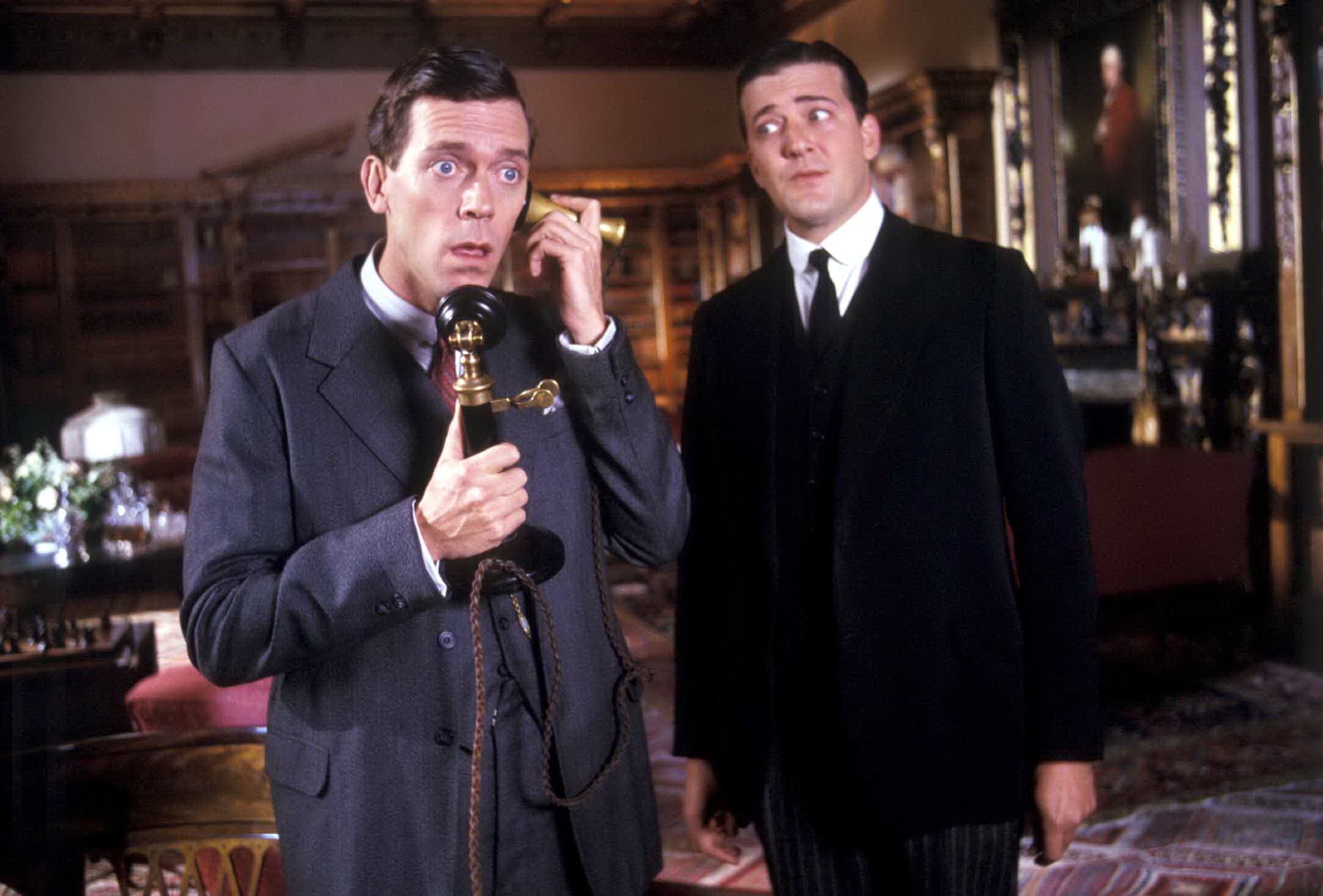 Hugh Laurie as Bertie Wooster and Stephen Fry as Jeeves in 'Jeeves and Wooster.'