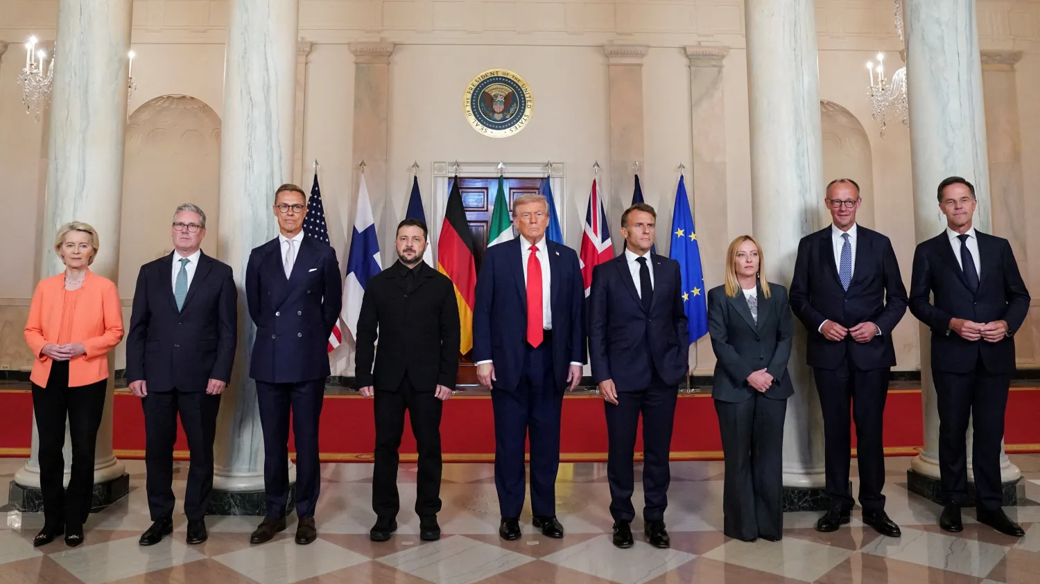 European leaders with President Trump in August