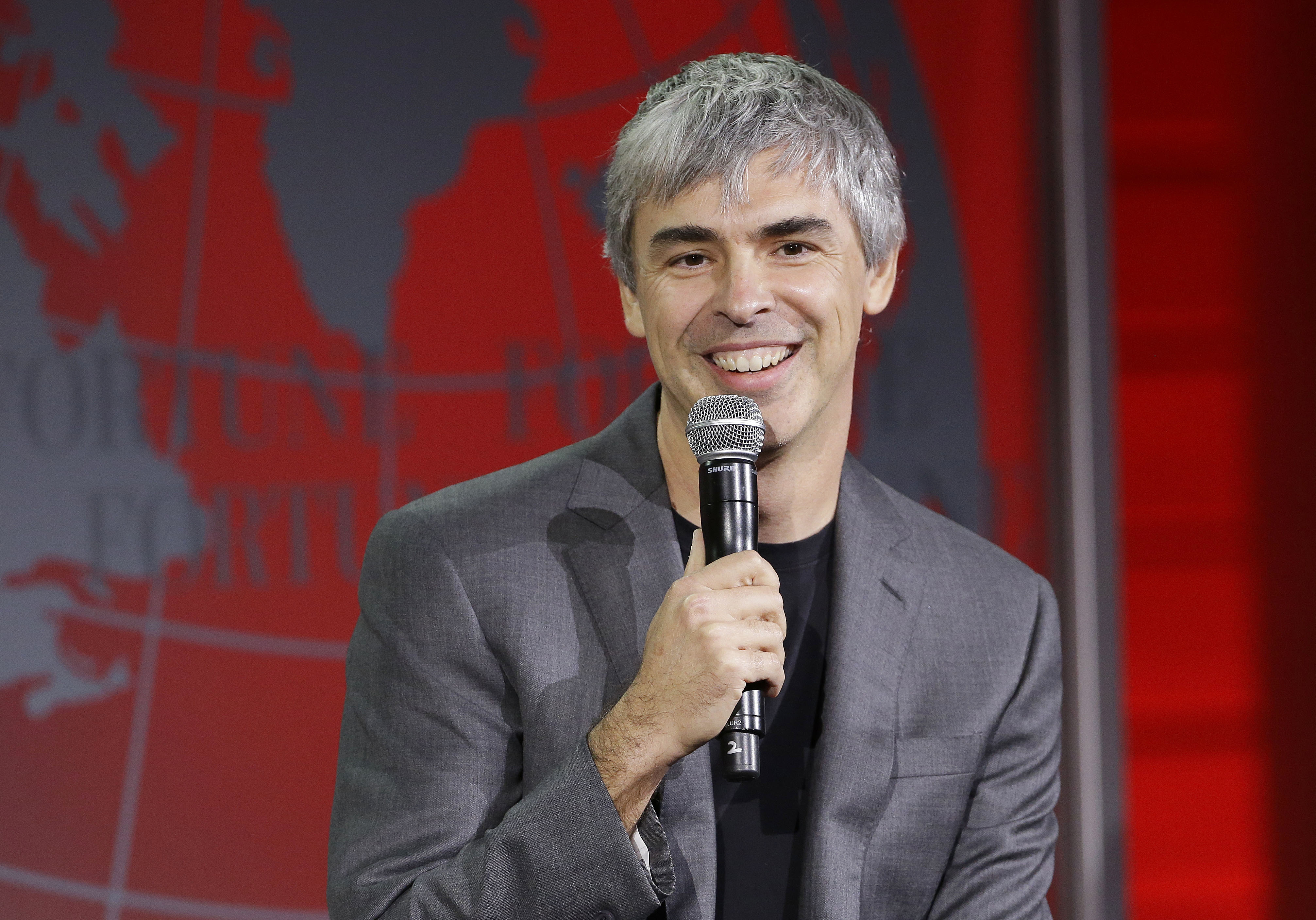 Alphabet CEO Larry Page speaking at the Fortune Global Forum.