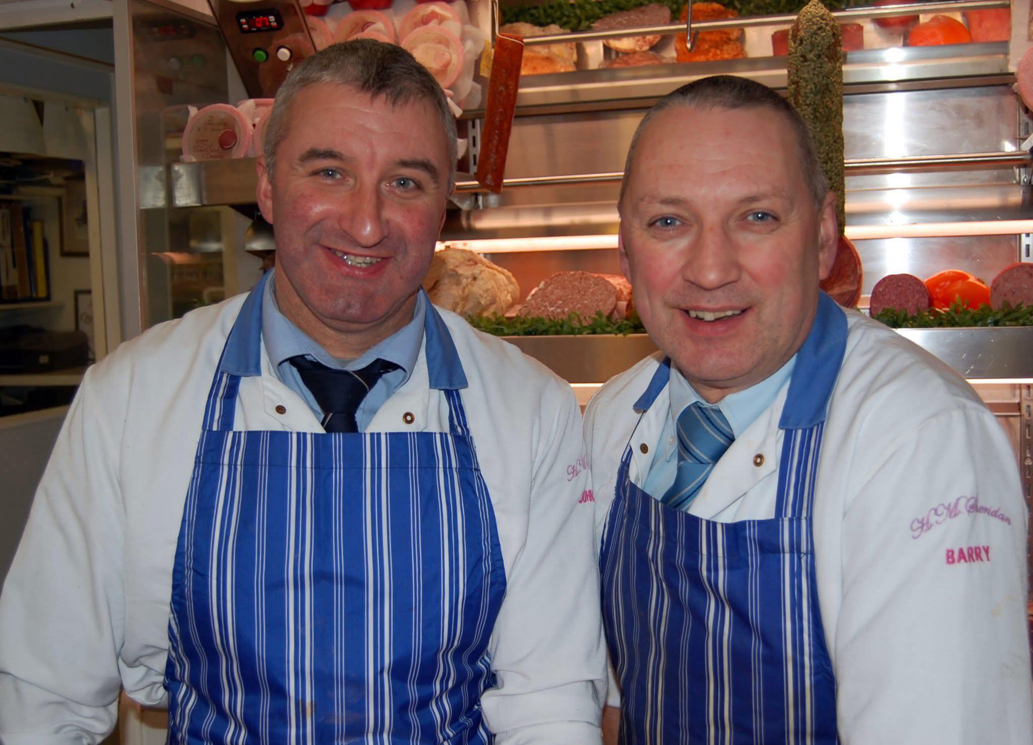 John Sinclair and Barry Florence, owners of HM Sheridan butchers.