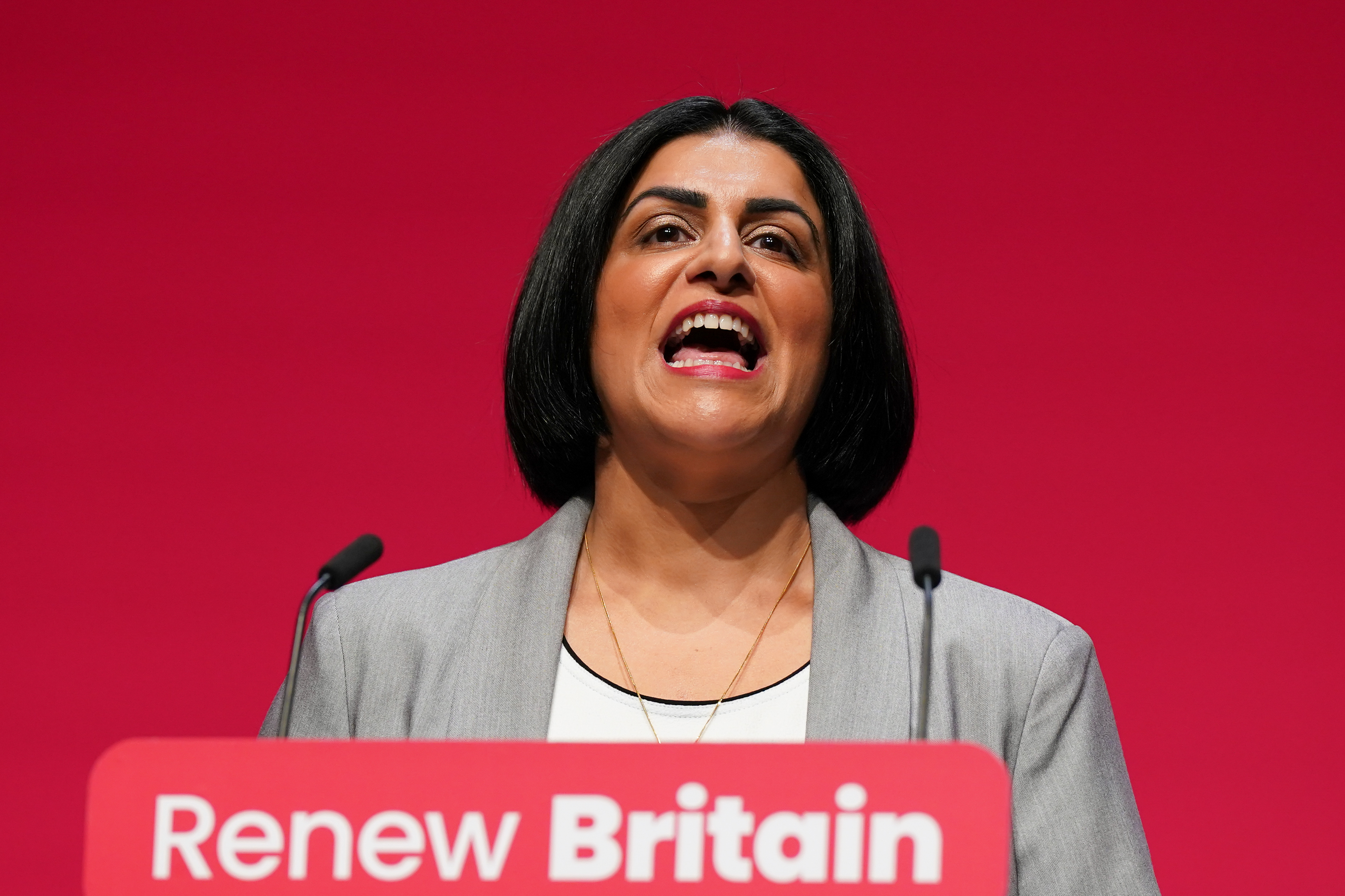 Shabana Mahmood speaking at the Labour Party conference.