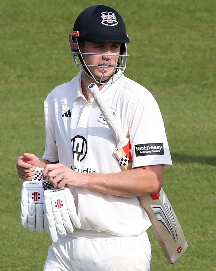 Cameron Green of Gloucestershire during a cricket match.
