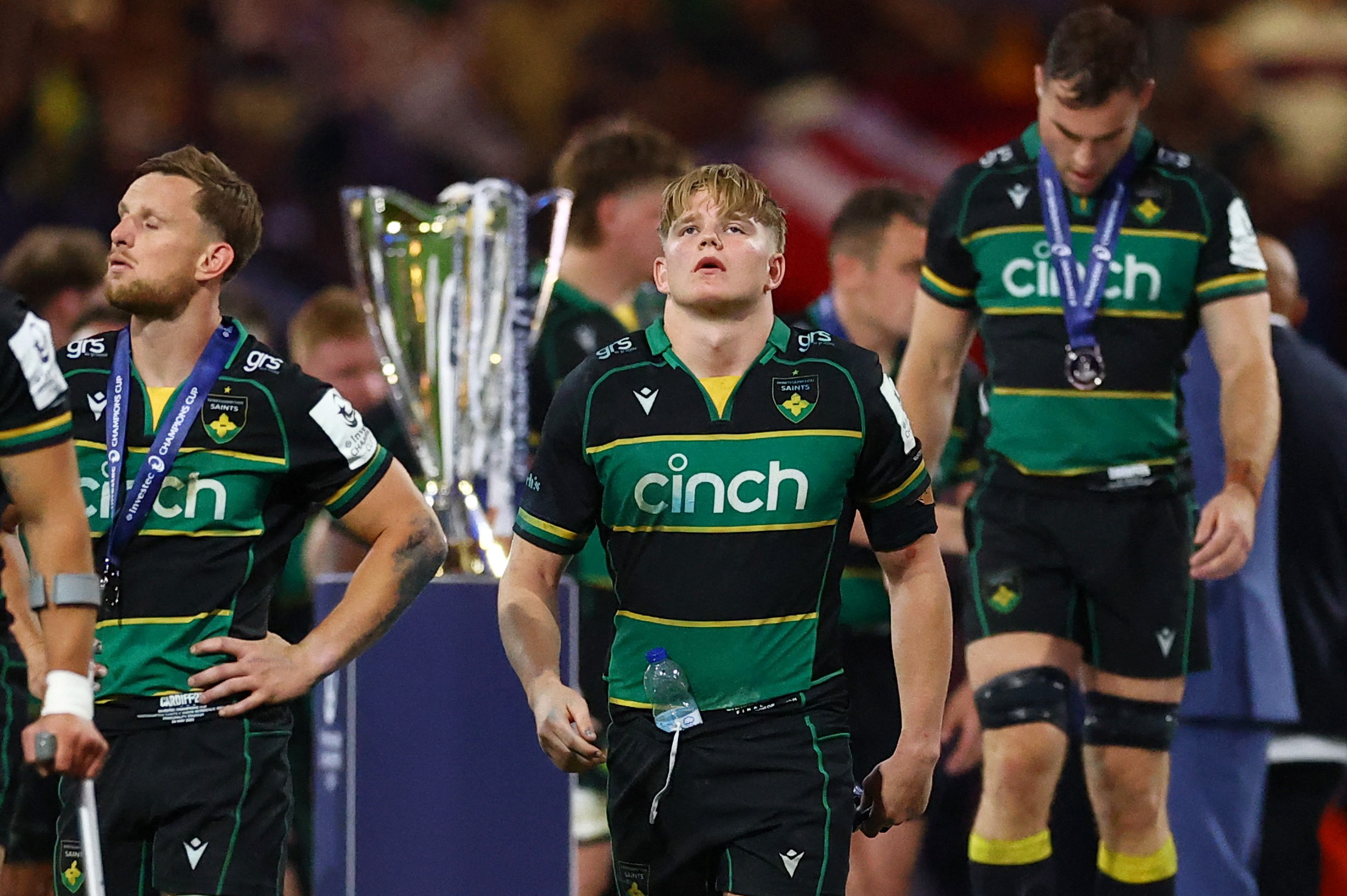 Northampton Saints' Henry Pollock looks dejected after the European Challenge Cup Final.