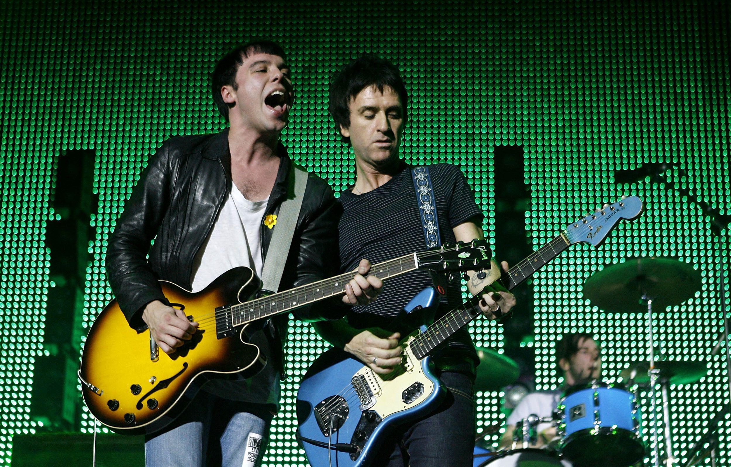 The Cribs and Johnny Marr performing on stage at the Shockwaves NME Awards 2008.
