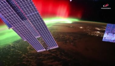 Stunning aurora filmed from space by cosmonaut