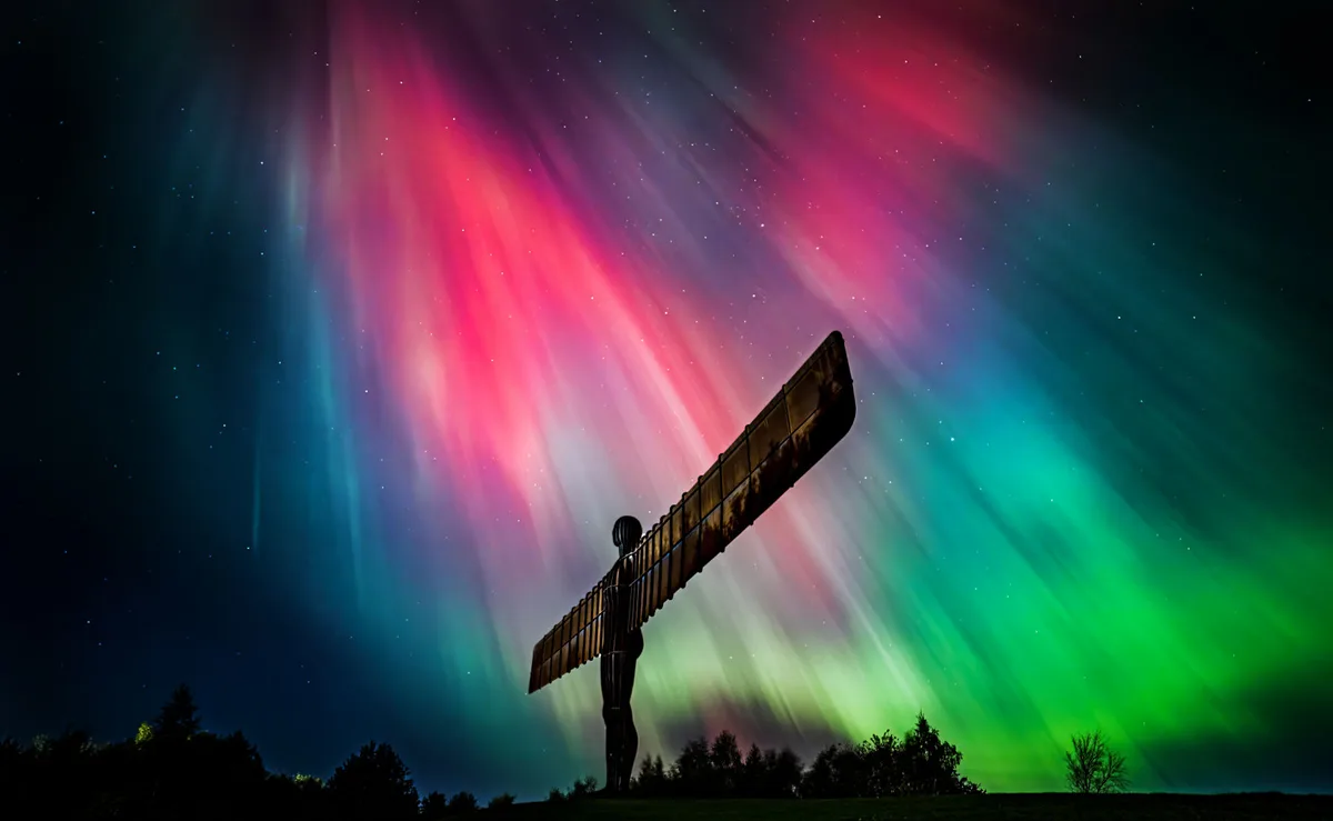 Aurora borealis Andrew Morkot, Gateshead, Tyne and Wear, 11 October 2024 Equipment: Canon EOS R5 camera, Samyang 14mm lens, Manfrotto 190CX3 tripod