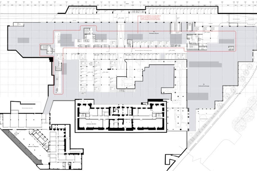 Floor plan for China's proposed UK embassy.