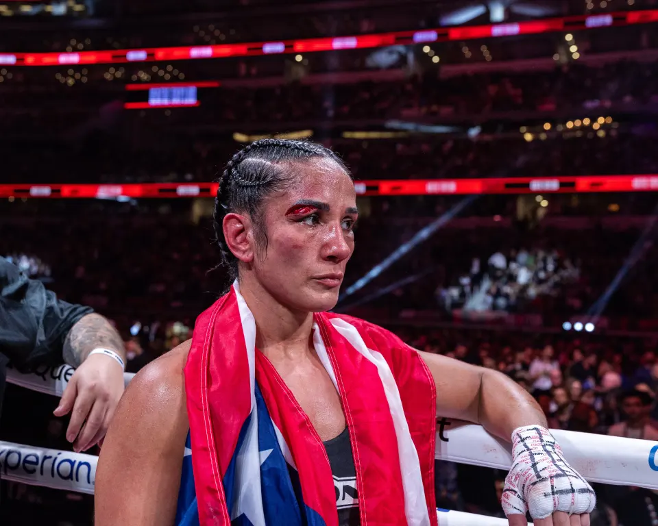 Amanda Serrano after her fight with Katie Taylor
