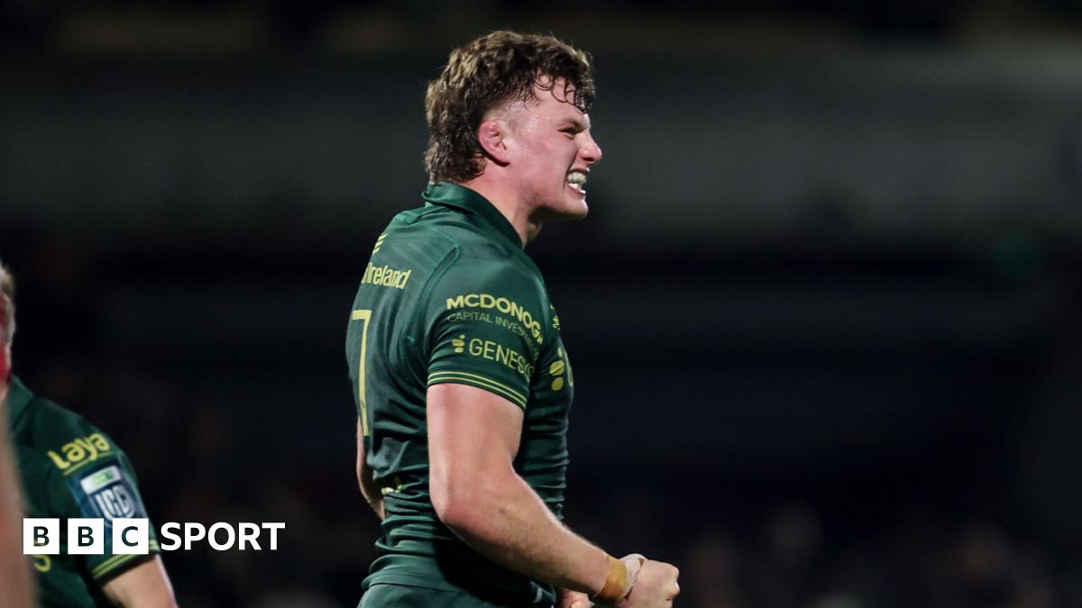 Cian Prendergast celebrates winning a penalty