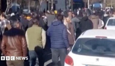 A still image from a social media video showing people walking in Tehran, Iran. Photo: 30 December 2025