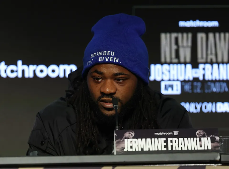 Jermaine Franklin at the press conference ahead of his fight with Anthony Joshua