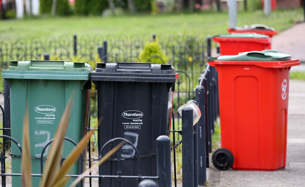 Wheelie bins outside houses