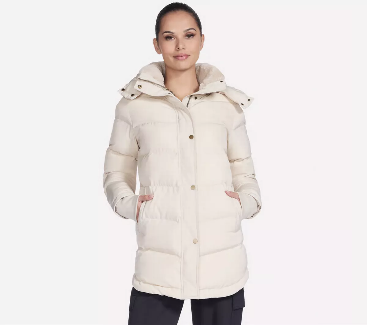 The On The Go Cosy Fit Down Parka is suitable for British winters and wearing on cold holidays