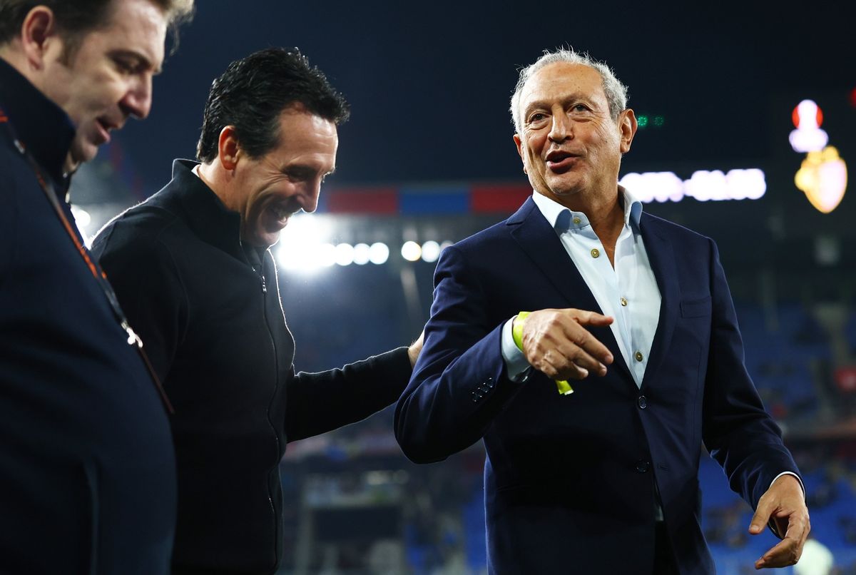 Nassef Sawiris, Unai Emery and Damian Vidagany