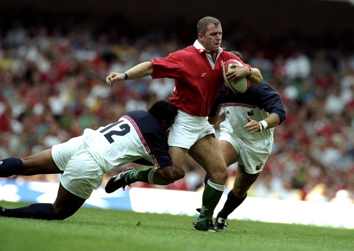 Leigh Davies in action for Wales in 1999