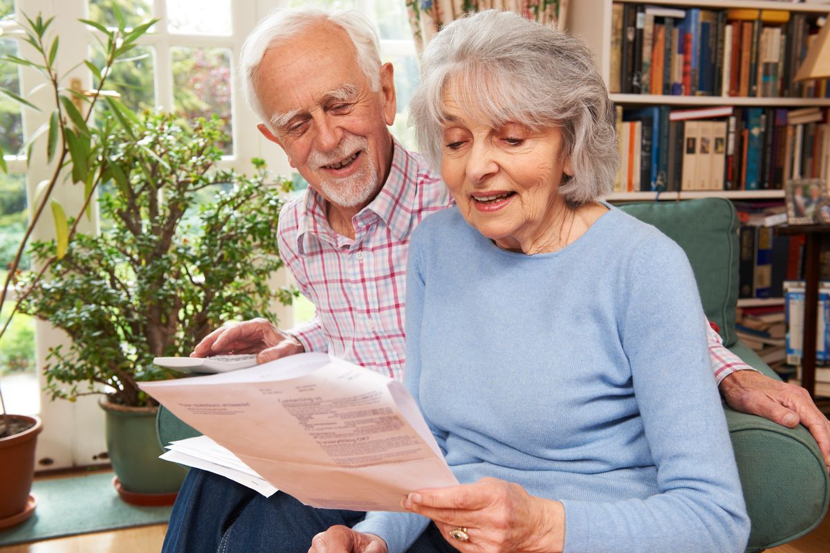 Couple looking at finances