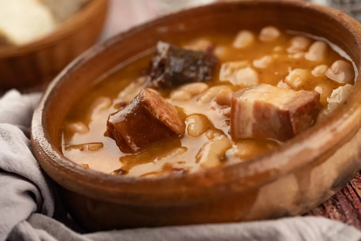 A stew with beans in