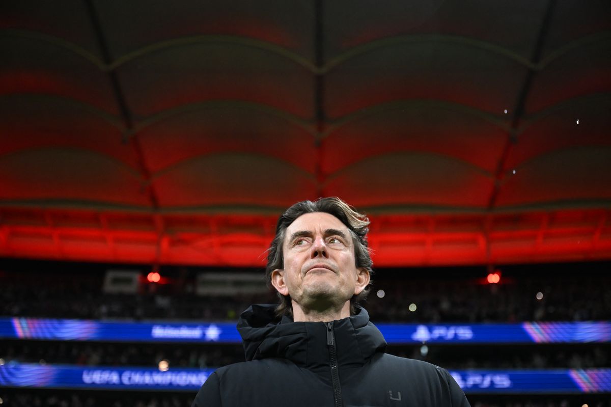 Thomas Frank during the UEFA Champions League match between Eintracht Frankfurt and Tottenham Hotspur