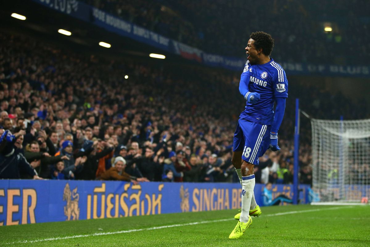 Loic Remy of Chelsea celebrates as he scores their second goal during the FA Cup Third Round match between Chelsea and Watford at Stamford Bridge on January 4, 2015 in London, England.