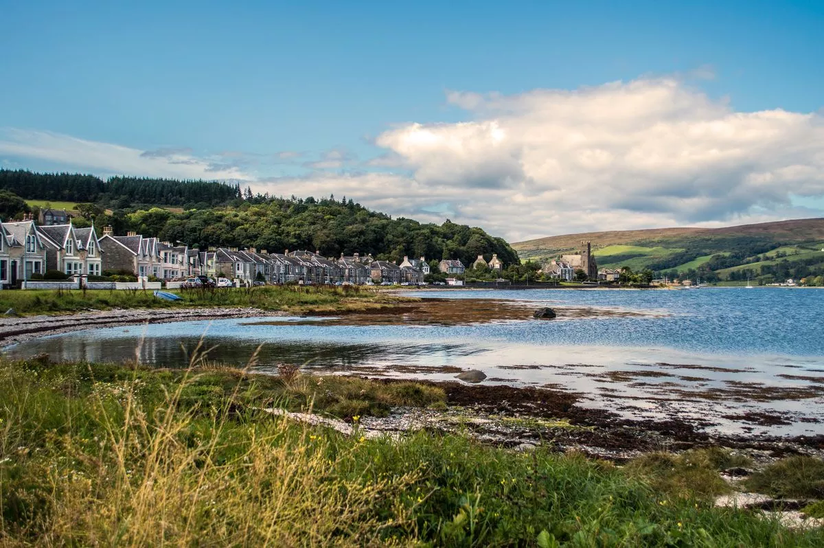 Sea front, Rothesay, isle of Bute. With views across to the Cowal peninsula and Argyll hills.