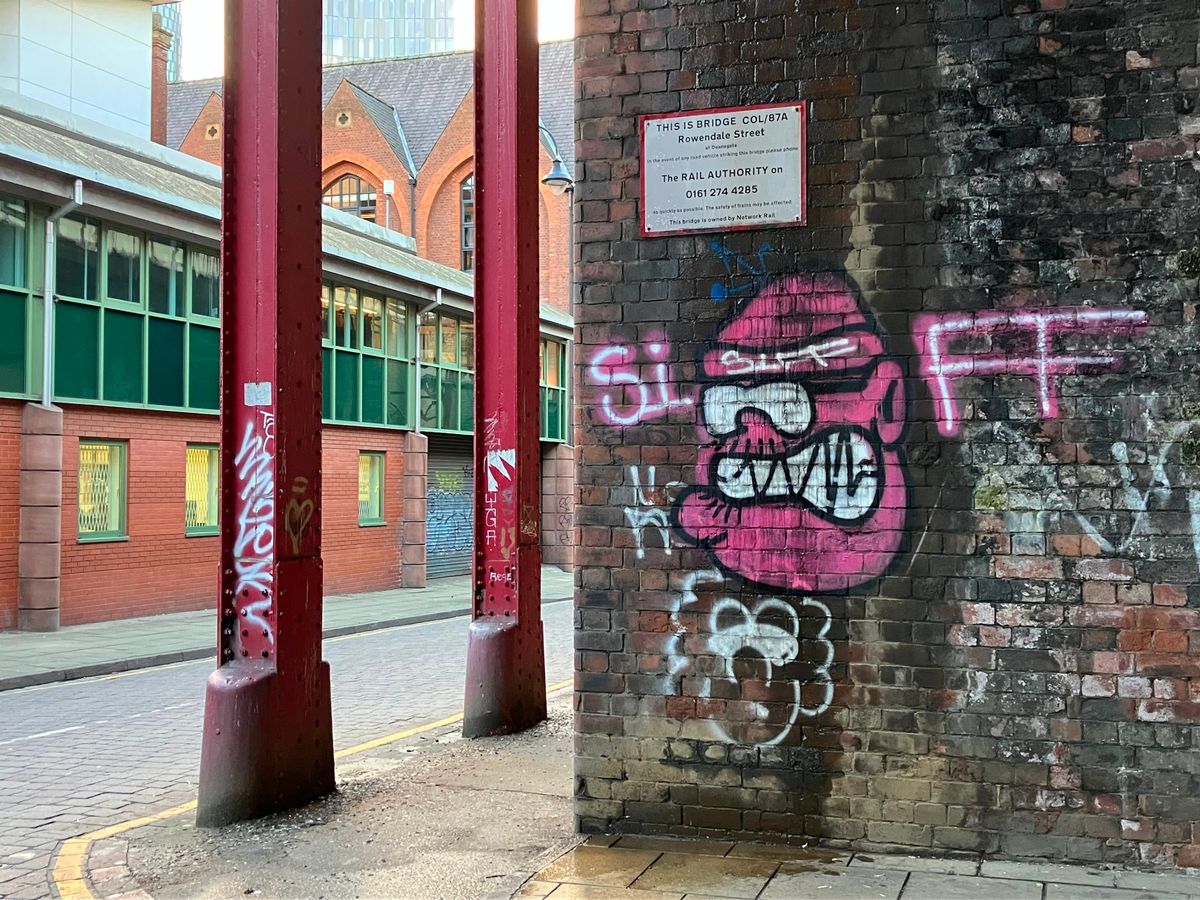 Graffiti down a Deansgate side street