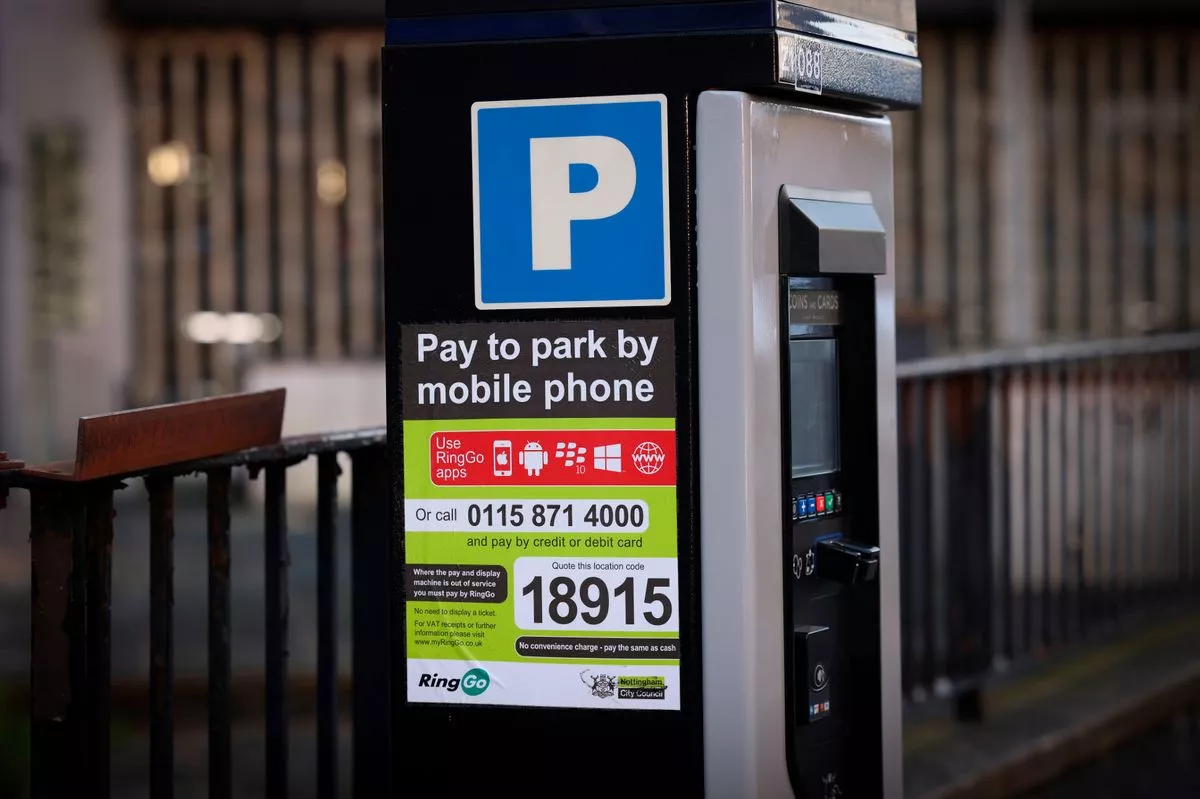 A RingGo parking notice is pictured in Nottingham city centre (file)