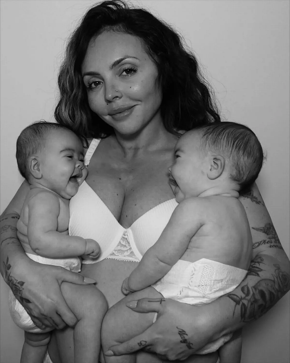 Jesy Nelson with her twins