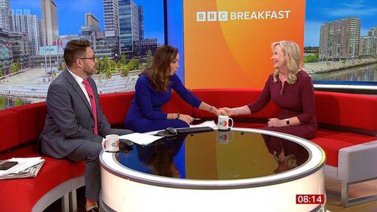Jon Kay, Sally Nugent and Carol Kirkwood 