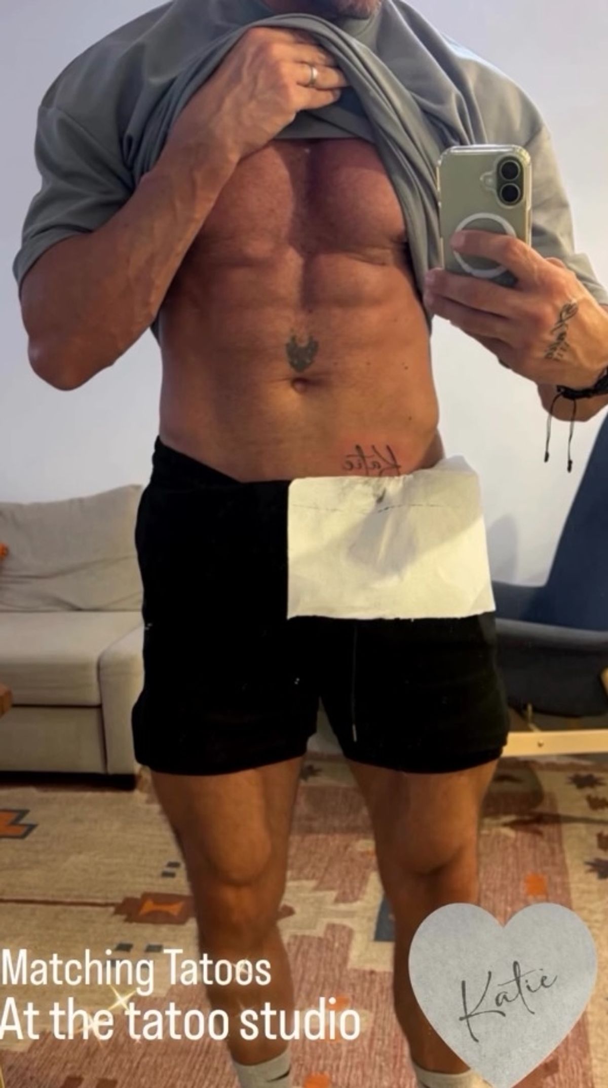 Lee Andrews shows off his latest tattoo tribute to Katie Price