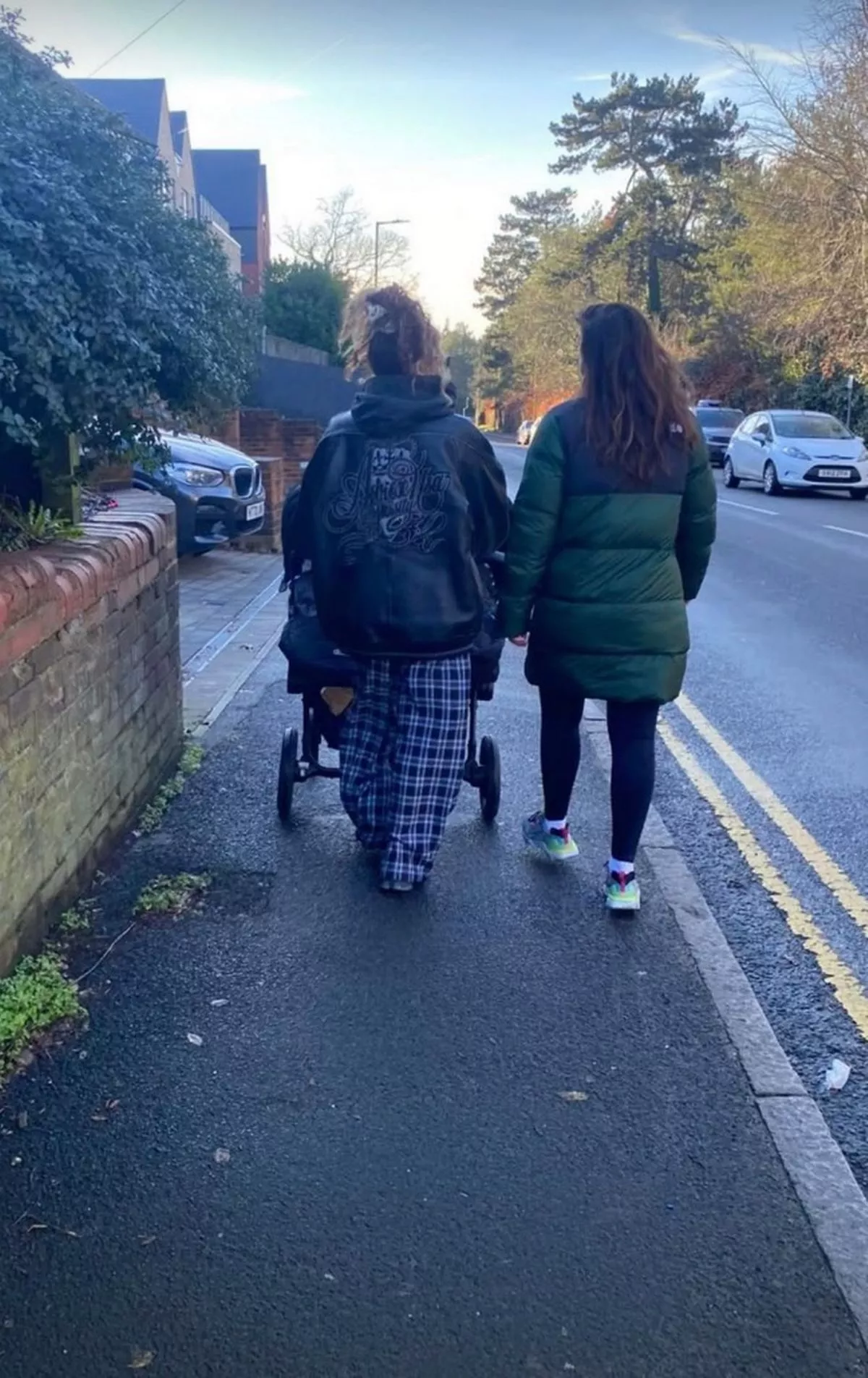 The singer headed out for a walk with her children and a friend on Wednesday