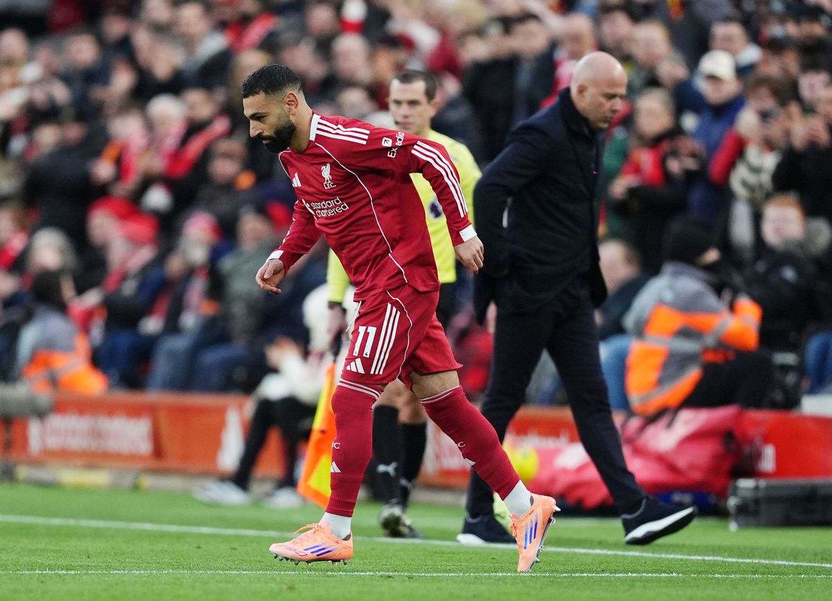 Mohamed Salah enters the field of play
