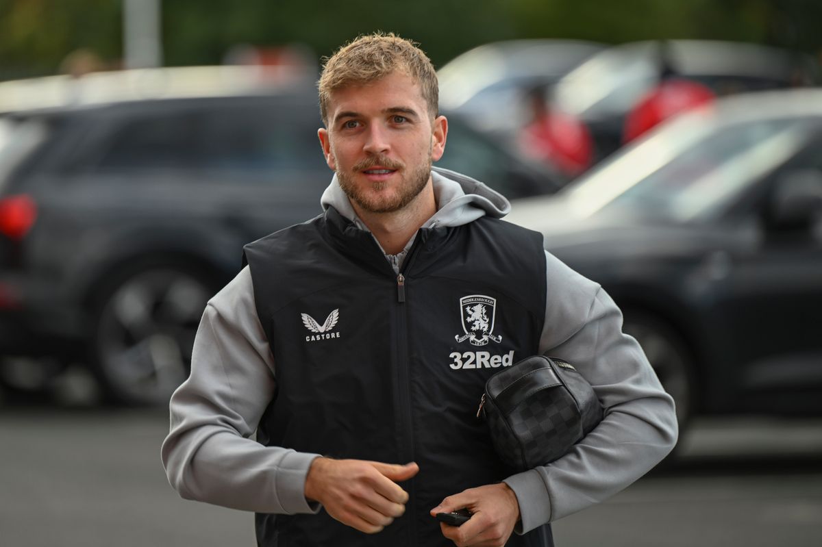 Riley McGree of Middlesbrough arrives