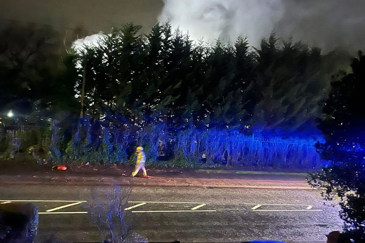 The fire on Winwick Road in Newton-le-Willows