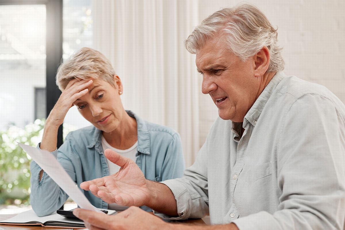 A couple check their finances