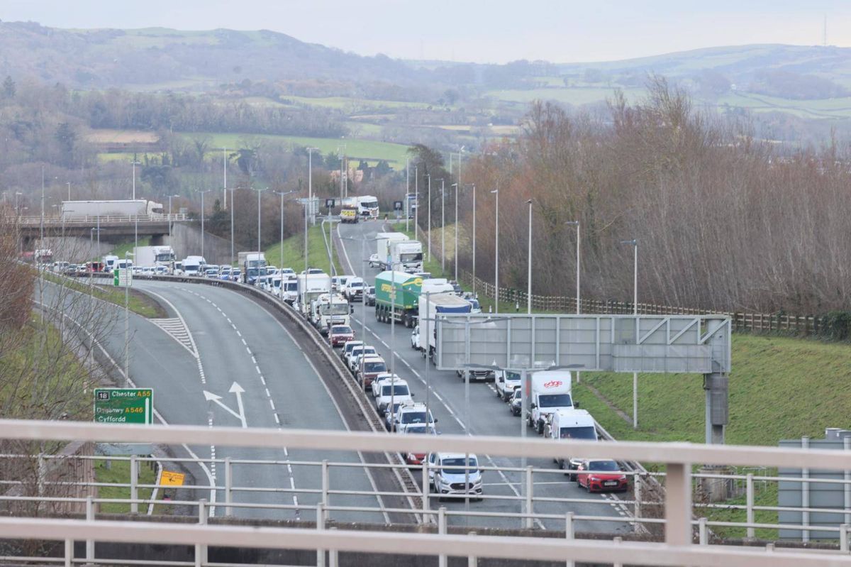 The Conwy Tunnel on the A55 was closed in both directions following a 'serious' crash, leading to major traffic jams