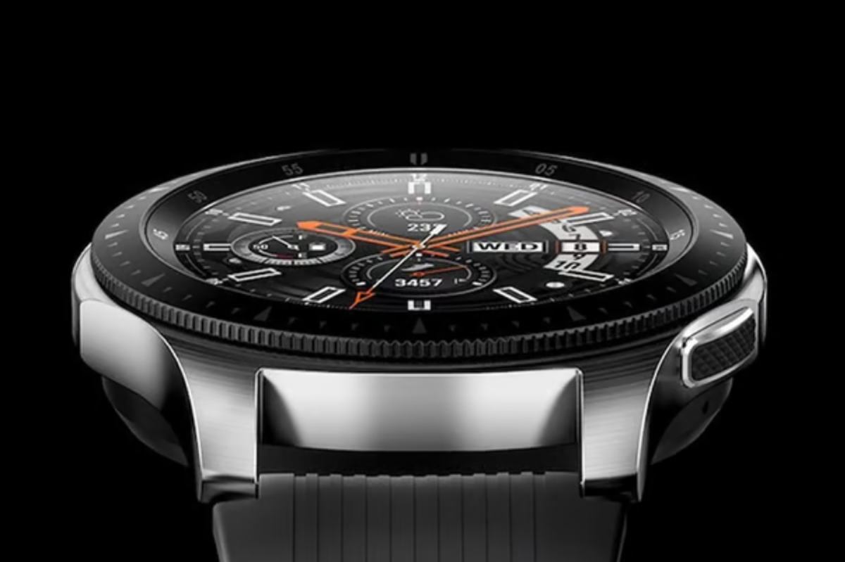 Top view of a Samsung Galaxy smart watch
