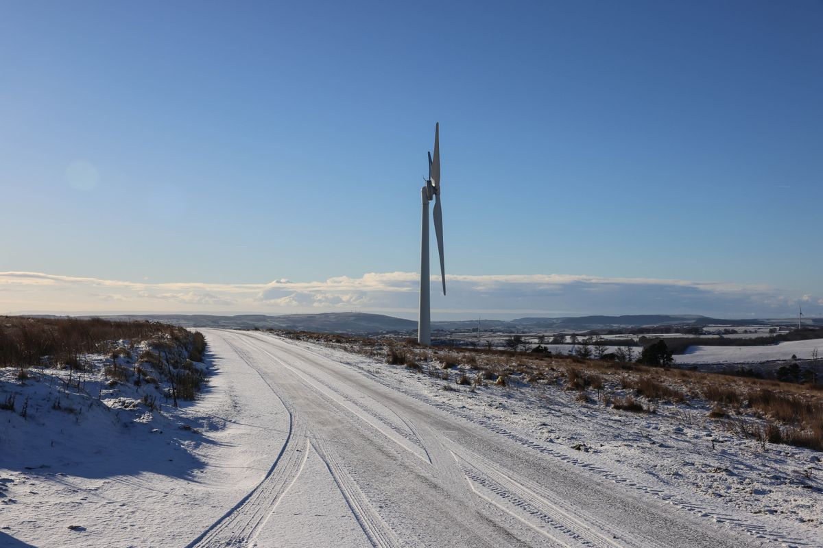 A view of a frozen road 