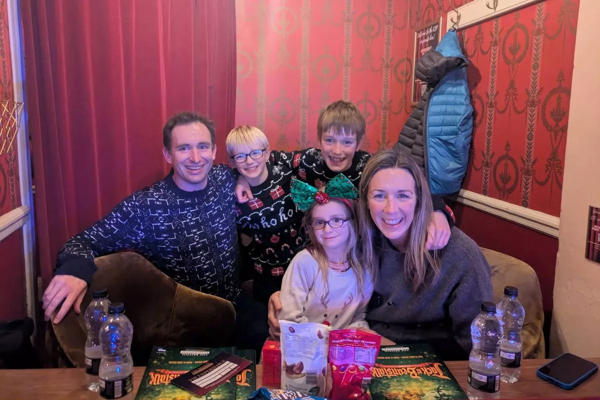 Six-year-old Sofia with her family.