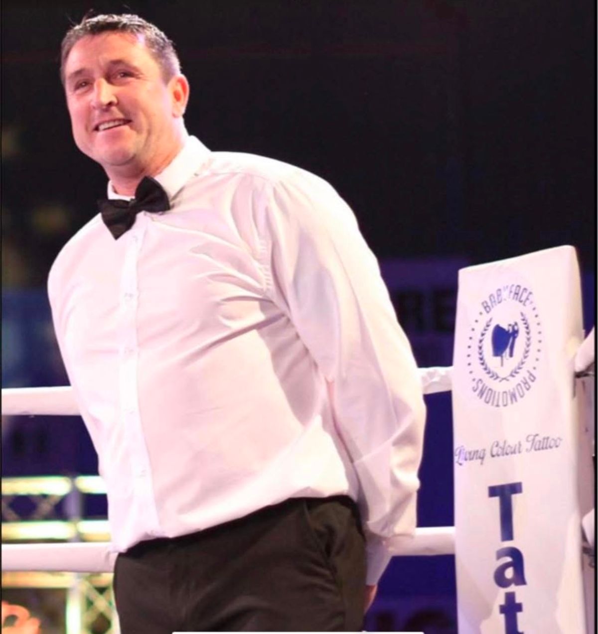 Bristol boxing coach legend Wayne Bridges acted as referee for many white collar boxing fights