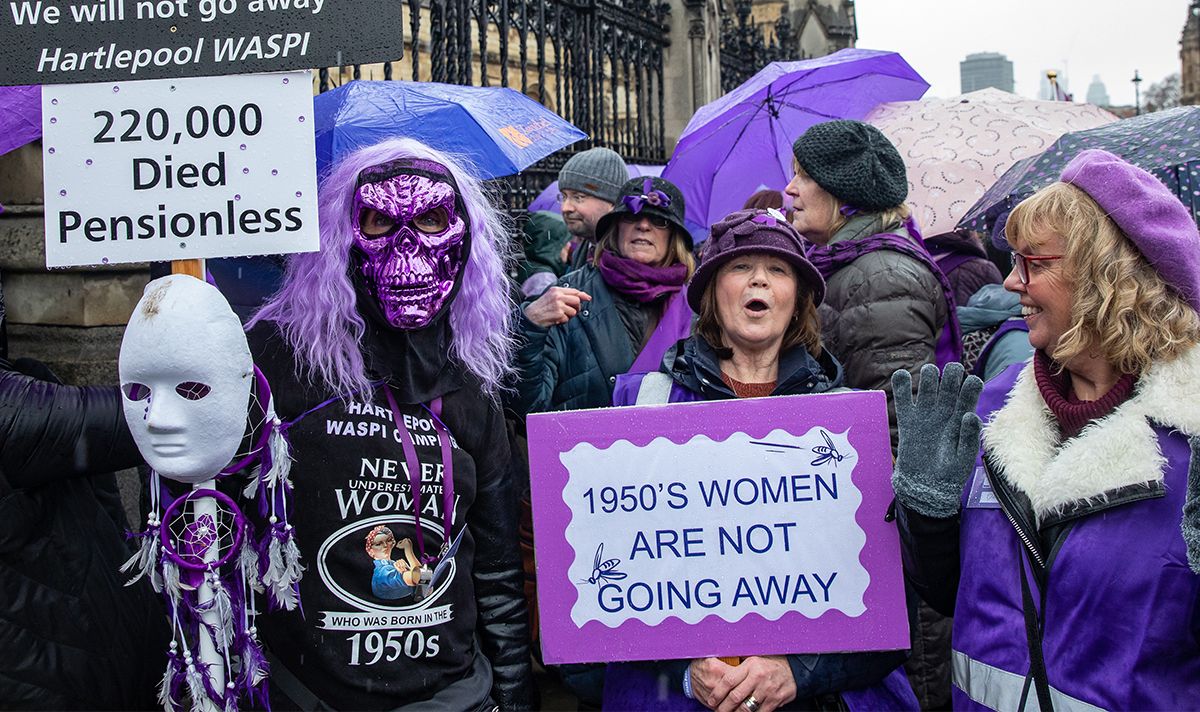 WASPI campaigners at a protest