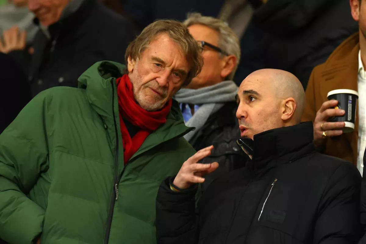 Sir Jim Ratcliffe with Omar Berrada at Wolves vs Man Utd