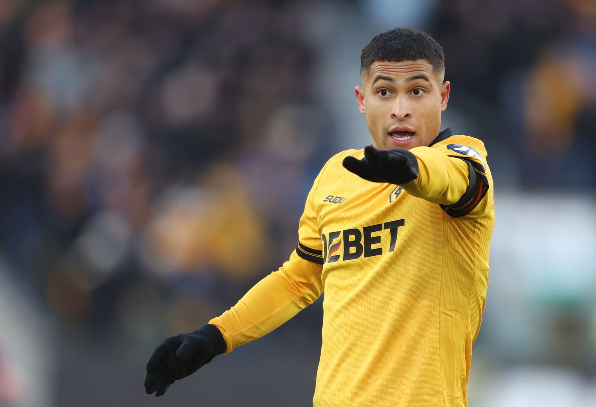 Joao Gomes in action for Wolves