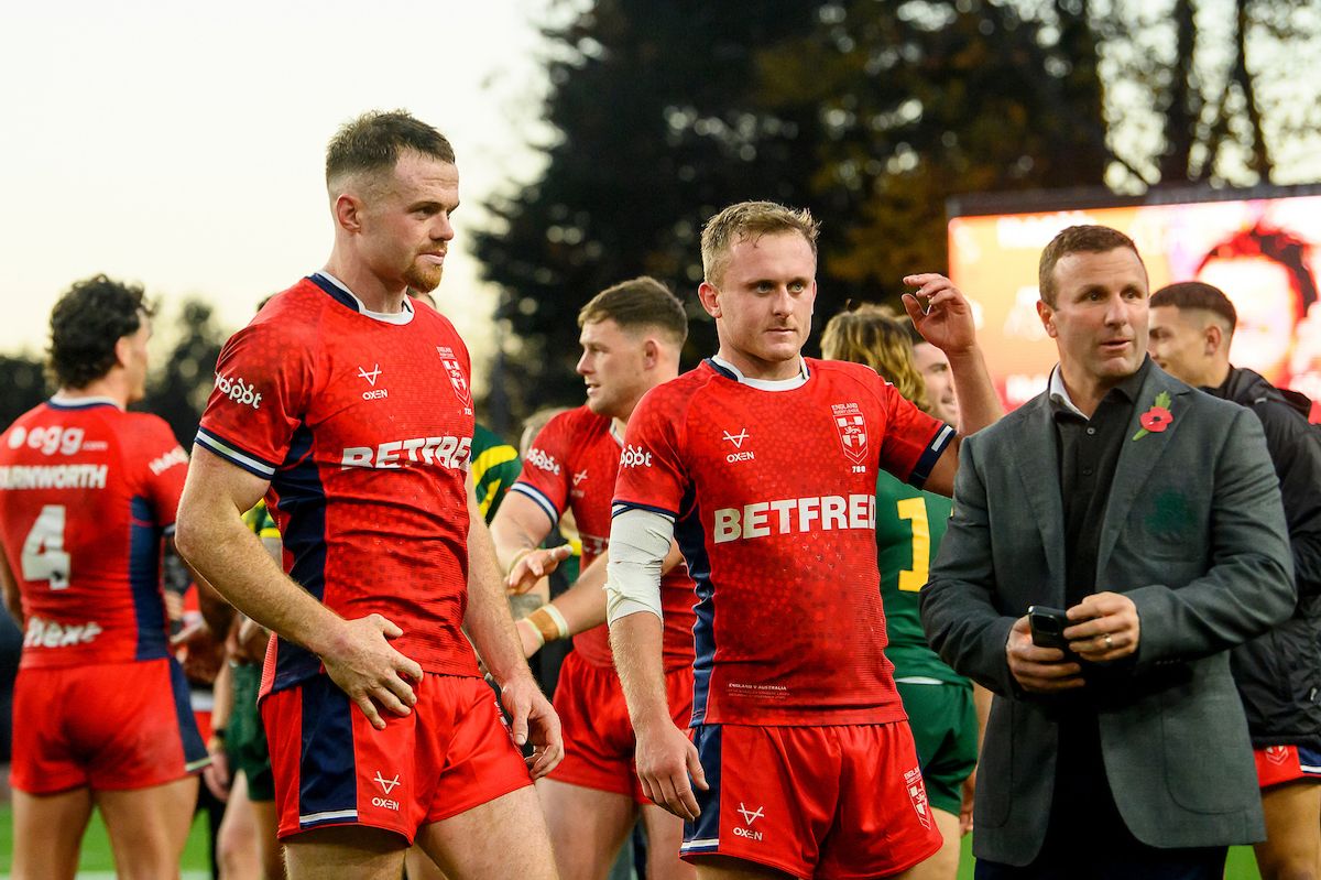 Willie Peters pictured with Joe Burgess and Jez Litten in the Ashes series