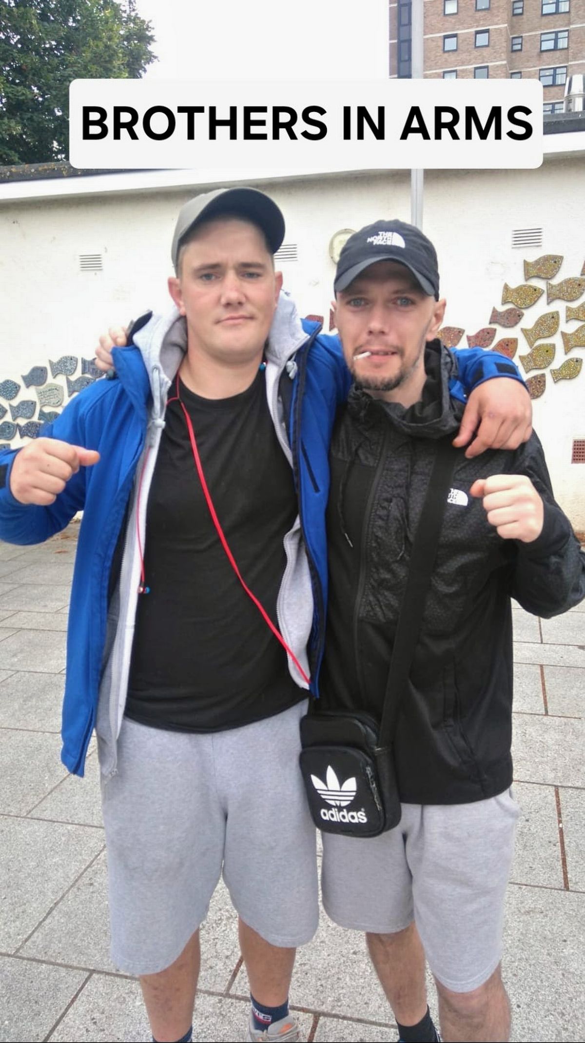 Karl (left) and Lee out for a walk in July 2020 (Cover Images)