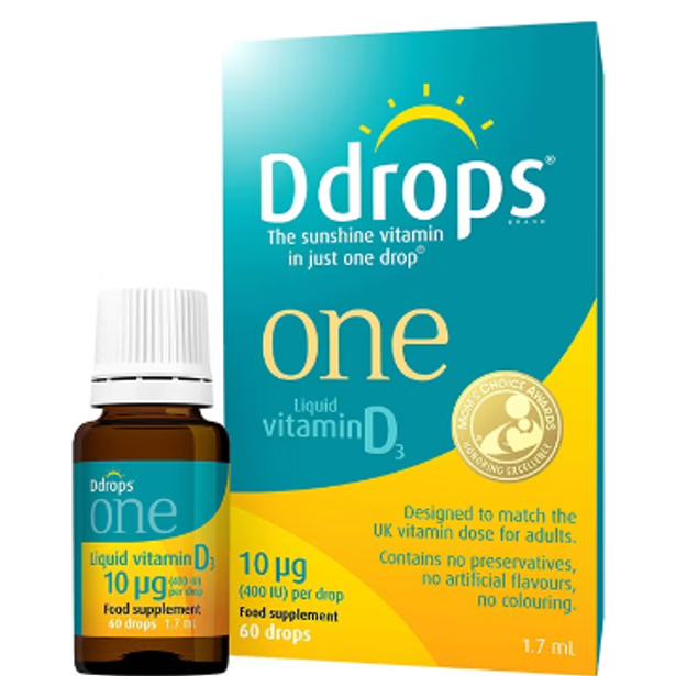 Boots sells the Ddrops One Liquid Vitamin D3 10μg - 60 drops