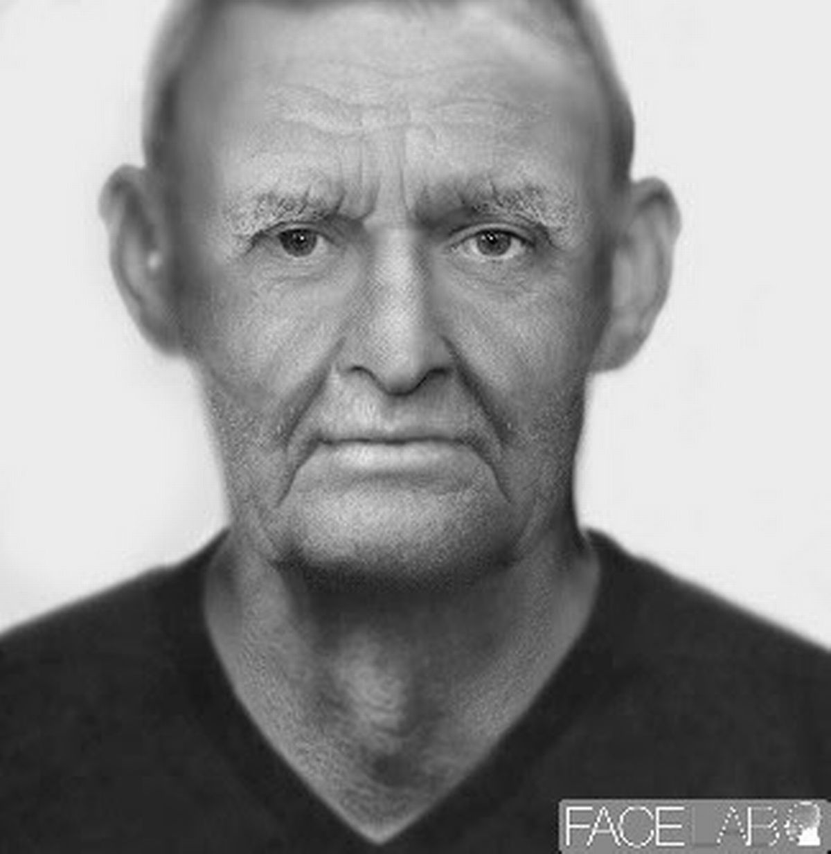 This image, created by investigators, depicts how the man could have looked in his 60s